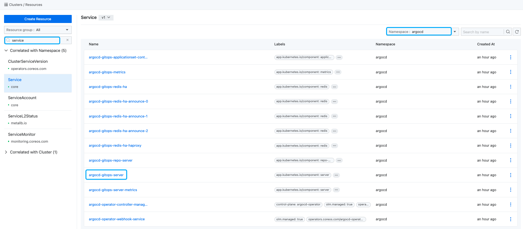 Service NodePort Information